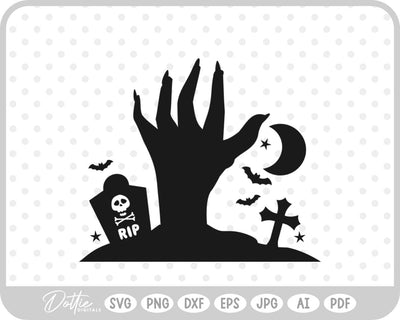 Zombie Hands Grave Halloween SVG DottieDigitals 