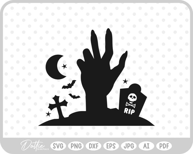 Zombie Hands Grave Halloween SVG DottieDigitals 