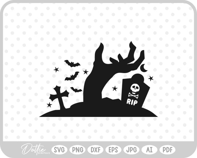 Zombie Hands Grave Halloween SVG DottieDigitals 