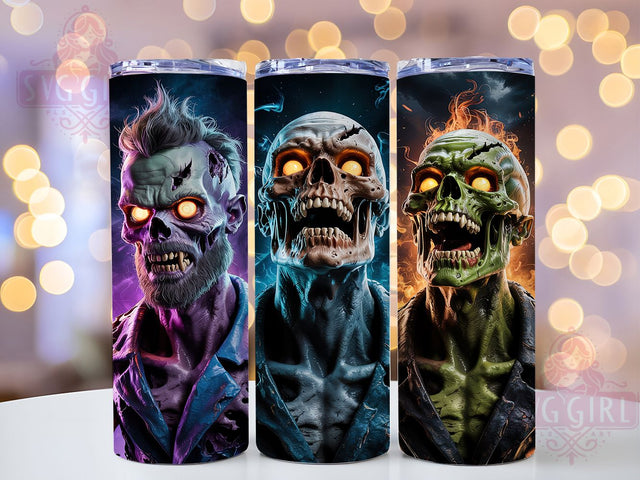 Zombie Horror Gamer Tumbler Wrap, Zombie Theme Gift, Gaming Horror Art, Undead Pattern Gift, Gothic Gaming Style, Dark Fantasy Theme, Apocalypse Game Art Sublimation SvggirlplusArt 