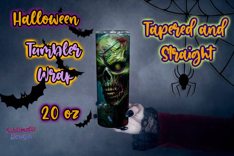 Zombie Skinny Tumbler Wrap | 20 oz Skinny Tumbler Wrap Sublimation Design Sublimation Sublimatiz Designs 
