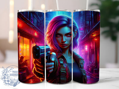 Zombie Slayer Girl Tumbler Wrap, Apocalypse Hero Wrap, 20oz Tumbler Sublimation, Fierce Undead Fighter Design, Horror Survival Sublimation, Badass Zombie Hunter Tumbler, Post-Apocalyptic Wrap Sublimation ToriDesigns 
