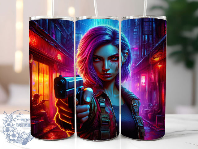 Zombie Slayer Girl Tumbler Wrap, Apocalypse Hero Wrap, 20oz Tumbler Sublimation, Fierce Undead Fighter Design, Horror Survival Sublimation, Badass Zombie Hunter Tumbler, Post-Apocalyptic Wrap Sublimation ToriDesigns 