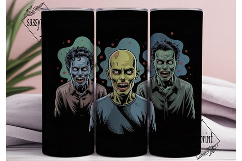 Zombie Trio 20oz Tumbler Wrap Sublimation sassyprint 