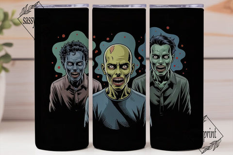 Zombie Trio 20oz Tumbler Wrap Sublimation sassyprint 