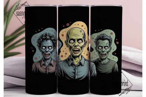 Zombie Trio 20oz Tumbler Wrap Sublimation sassyprint 