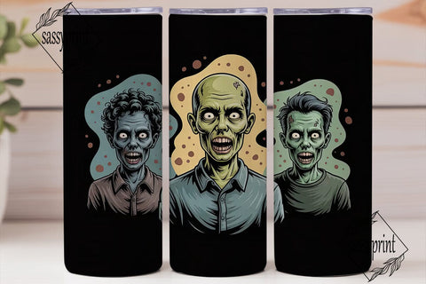 Zombie Trio 20oz Tumbler Wrap Sublimation sassyprint 