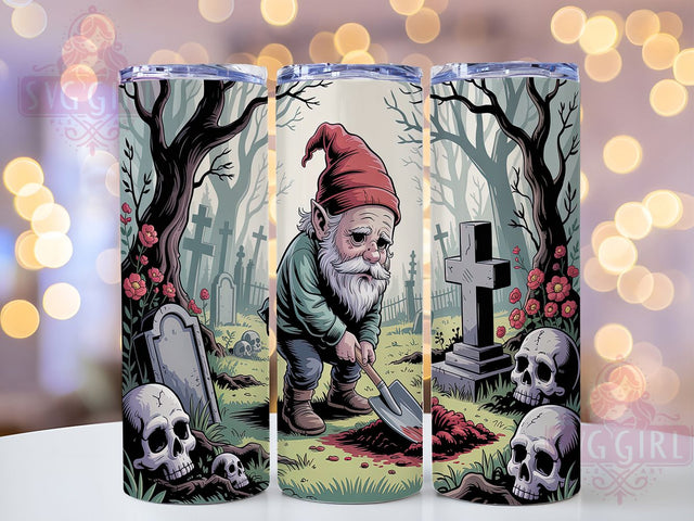 Zombie Undead Halloween Gnome Tumbler, Halloween Gnome Wrap, 20oz Sublimation, Spooky Gnome Cup, Undead Gnome Design, Zombie Drinkware, Horror Tumbler Wrap Sublimation SvggirlplusArt 