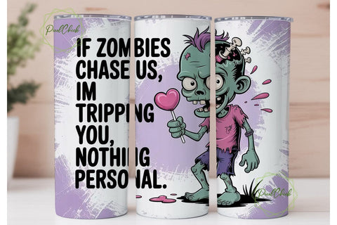Zombie Valentine 20oz Tumbler Wrap Sublimation PixelChick 