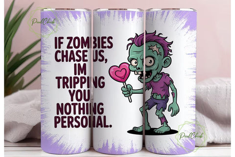 Zombie Valentine 20oz Tumbler Wrap Sublimation PixelChick 