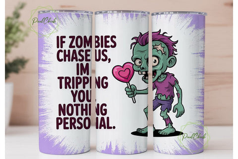 Zombie Valentine 20oz Tumbler Wrap Sublimation PixelChick 