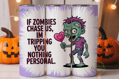 Zombie Valentine 20oz Tumbler Wrap Sublimation PixelChick 