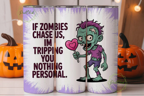 Zombie Valentine 20oz Tumbler Wrap Sublimation PixelChick 