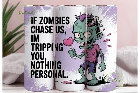 Zombie Valentine 20oz Tumbler Wrap Sublimation PixelChick 