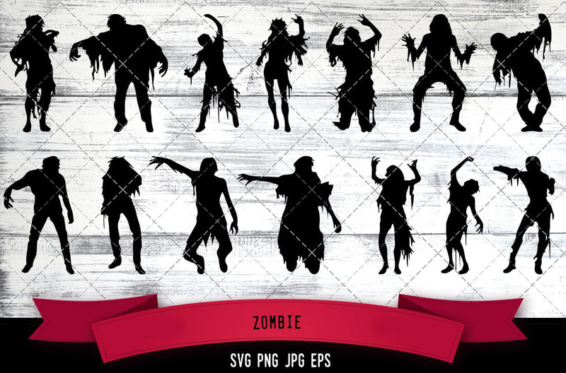 Zombie Vector Bundle - JPG, SVG, PNG, EPS - Digital Download with Commercial License for Cricut, Silhouette, Scan N Cut Crafting SVG Loveleen Kaur 
