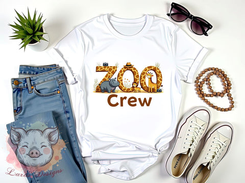 Zoo Crew, Animal PNG, Sublimation Design, Digital Download, Cute Animals, Zoo Theme, Kids Decor, Wildlife Art Sublimation Lara' s Designs 