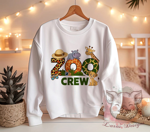 Zoo Crew, Animal PNG, Sublimation Design, Digital Download, Cute Animals, Zoo Theme, Kids Decor, Wildlife Art Sublimation Lara' s Designs 
