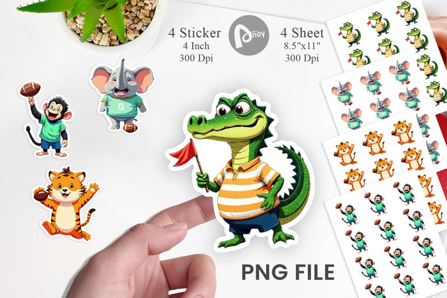 Zoo Football Team Sticker Sublimation artnoy 