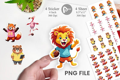 Zoo Football Team Sticker Sublimation artnoy 