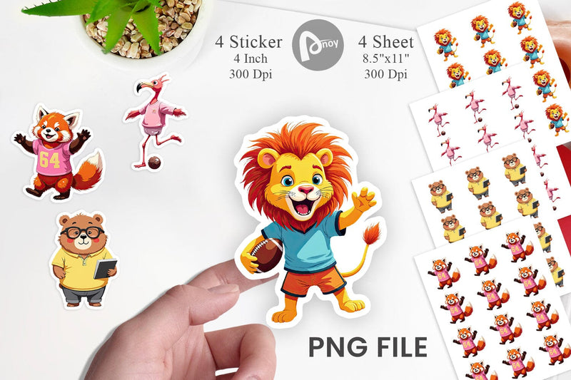 Zoo Football Team Sticker Sublimation artnoy 