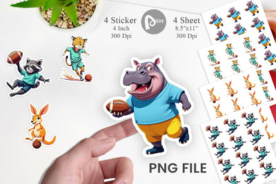 Zoo Football Team Sticker Sublimation artnoy 