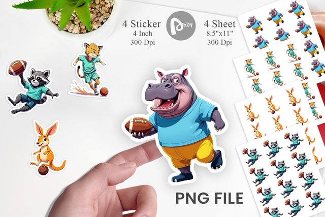 Zoo Football Team Sticker Sublimation artnoy 