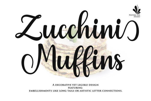Zucchini Muffins Font Studio Natural Ink 