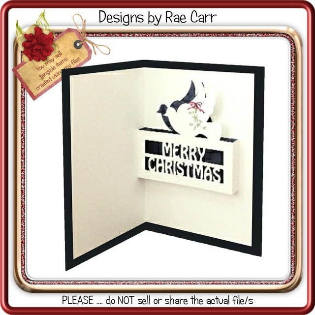 012 Christmas Dove PopUp Insert for Greeting Cards SVG Designs by Rae 