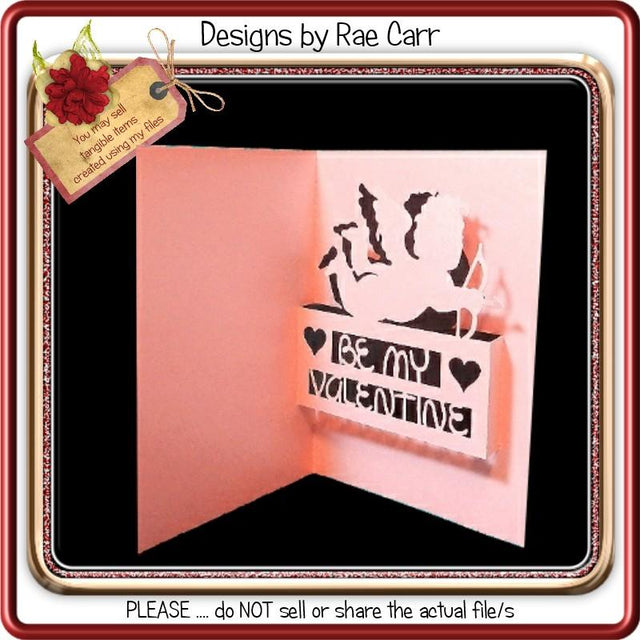 018 Valentine Pop Out Insert SVG Greeting Card SVG Designs by Rae 