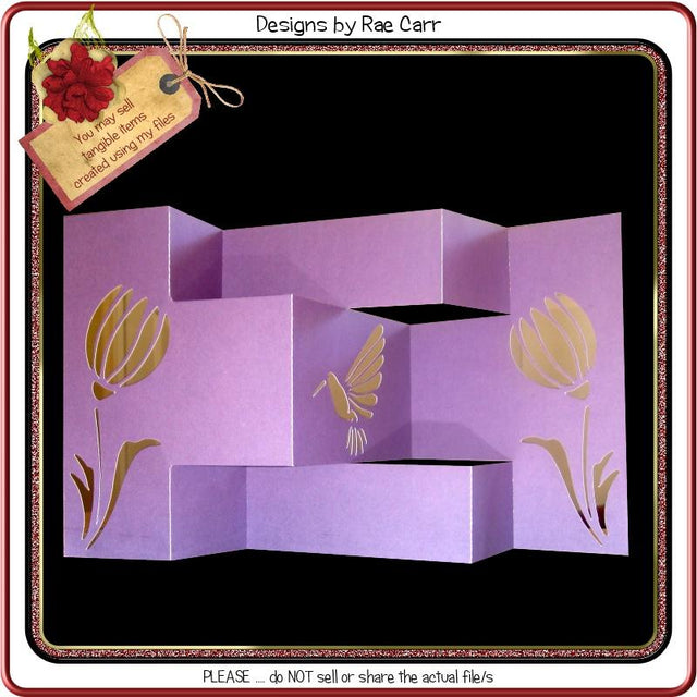 043 Hummingbird Shutter SVG Greeting Card SVG Designs by Rae 