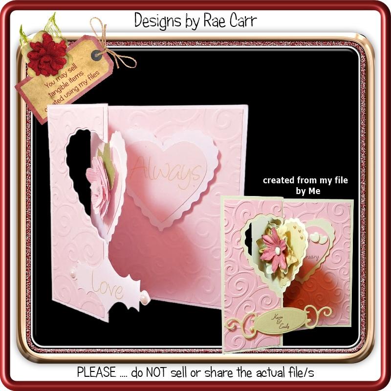 058 Pretty in Pink Folded Card SVG Designs by Rae 
