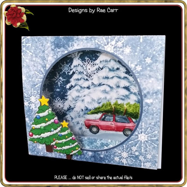 096 Winter Christmas Tent Greeting Card SVG Designs by Rae 