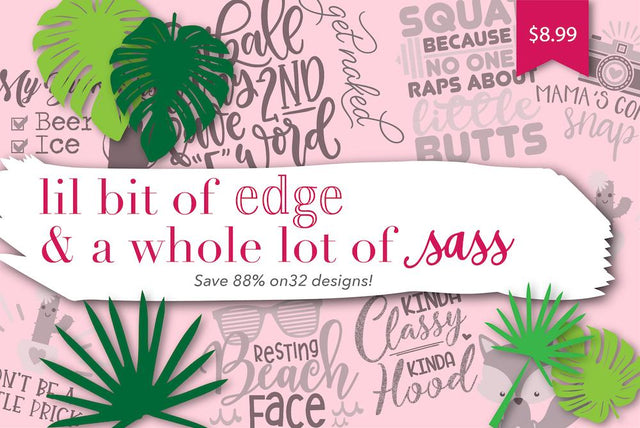 1 Day Only (7/27): Lil Bit of Edge & a Whole Lot of Sass Bundle- Giveaway Winner Bundle So Fontsy Design Shop 