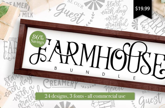 1 Day Only: Farmhouse Bundle Bundle So Fontsy Design Shop 