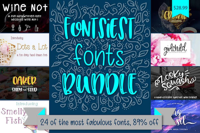 1 DAY ONLY: Fontsiest Fonts Bundle Bundle So Fontsy Design Shop 