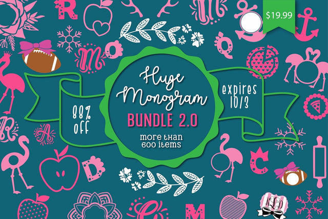1 Day Only: Huge Monogram Bundle 2.0 Bundle So Fontsy Design Shop 