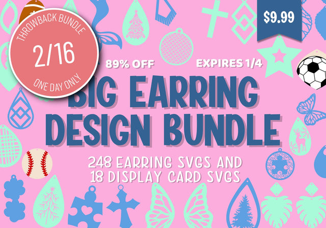 1 Day Only Throwback: Big Earring Design Bundle Bundle So Fontsy Design Shop 