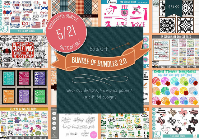 1 Day Only Throwback Bundle of Bundles 2.0 Bundle So Fontsy Design Shop 