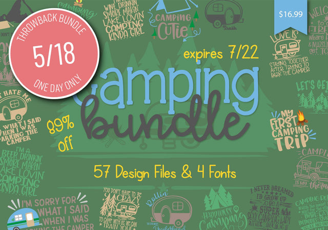1 Day Only Throwback: Camping Bundle Bundle So Fontsy Design Shop 