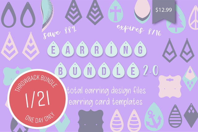 1 Day Only Throwback Earring Bundle 2.0 Bundle So Fontsy Design Shop 