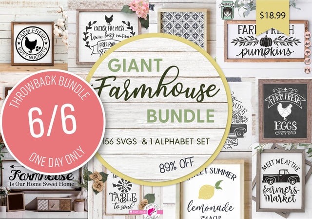 1 Day Only Throwback: Giant Farmhouse Bundle Bundle So Fontsy Design Shop 