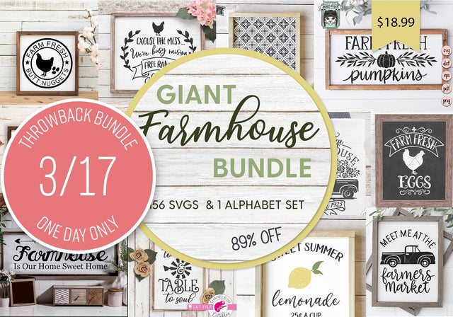 1 Day Only Throwback: Giant Farmhouse Bundle Bundle So Fontsy Design Shop 