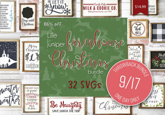 1 Day Only Throwback Lille Juniper Farmhouse Christmas Bundle So Fontsy Design Shop 