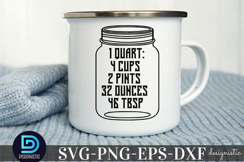 1 quart: 4 cups 2 pints 32 ounces 46 tbsp, Kitchen Monogram SVG SVG DESIGNISTIC 