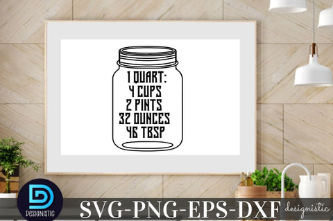 1 quart: 4 cups 2 pints 32 ounces 46 tbsp, Kitchen Monogram SVG SVG DESIGNISTIC 