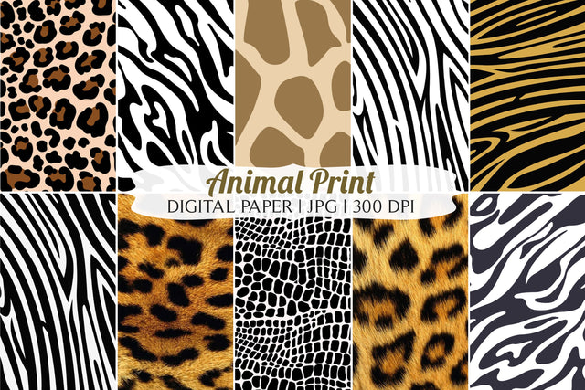 10 Animal Print Digital Paper Bundle Digital Pattern TheCrafterDepot 