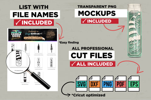 10 Christmas Candle Designs | Dollar Tree | SVG Bundle SVG The Vintage Signs Shop 