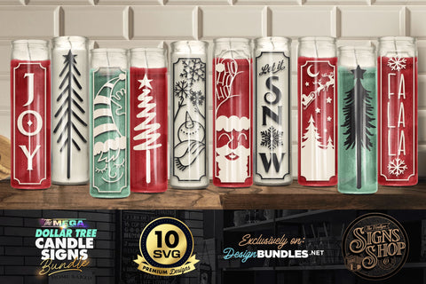 10 Christmas Candle Designs | Dollar Tree | SVG Bundle SVG The Vintage Signs Shop 