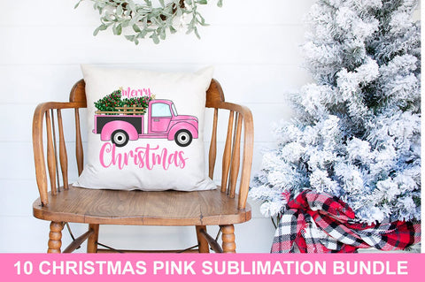 10 Christmas Pink Sublimation Bundle SVG fokiira 