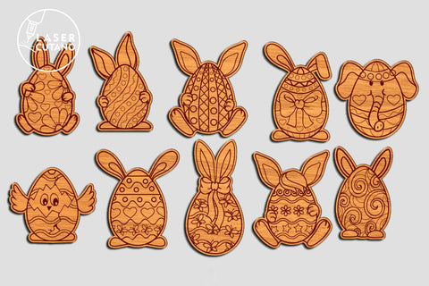 10 DIY Easter Eggs Multilayer Laser Cut Design, Multilayer Laser Cut Files, Mandala, Round Sign SVG, 3D Designs, Mini Design Bundles SVG LaserCutano 